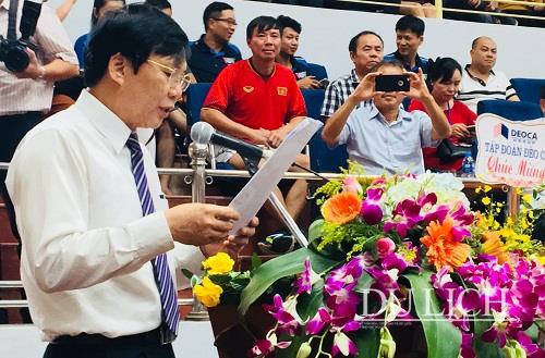 Ông Hồ Quang Lợi, Phó Chủ tịch thường trực Hội Nhà báo Việt Nam phát biểu bế mạc giải đấu